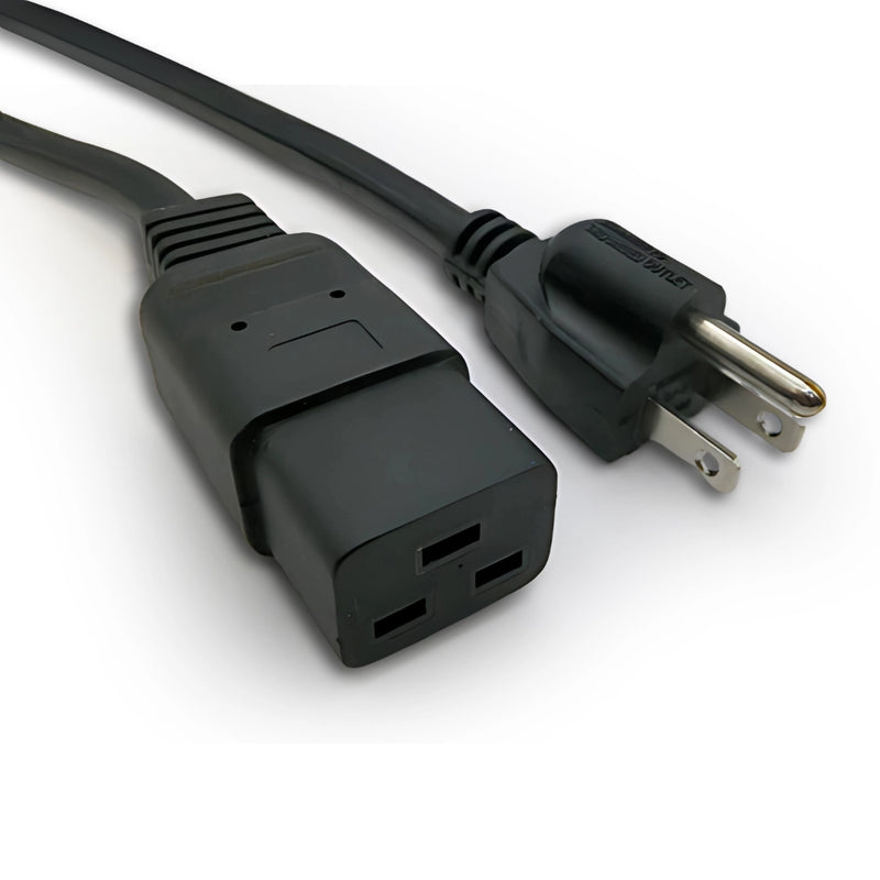 3FT 6IN Nema 5-15p to IEC-320 C-19 Computer Power Cord 14/3 SJT