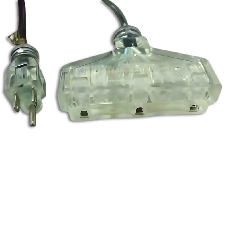 75FT Nema 5-15P to Nema 5-15TT Fan Style Black Lighted Extension Cord 12/3 SJTW NA 20A 125V