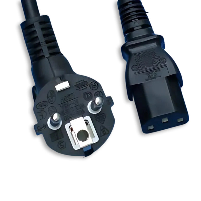 8FT 2IN European Right Angle Plug to IEC-320 C-13 International Computer Power Cord 1.0mm² H05VVf3g CEE