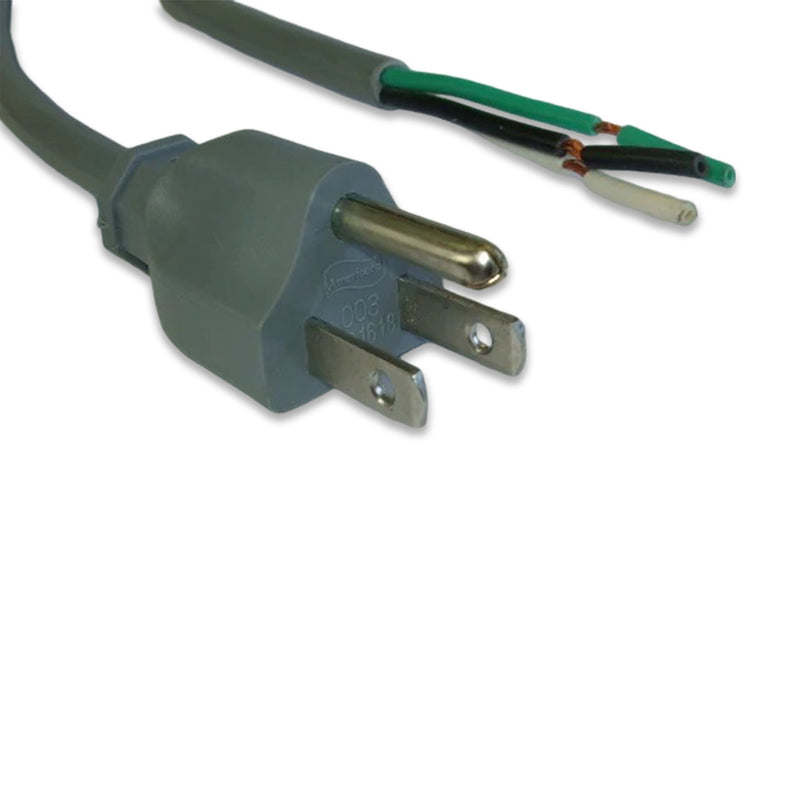 8FT 7IN Nema 5-15P to ROJ 6IN No Strip Gray Power Cord 18/3 SJTW NA