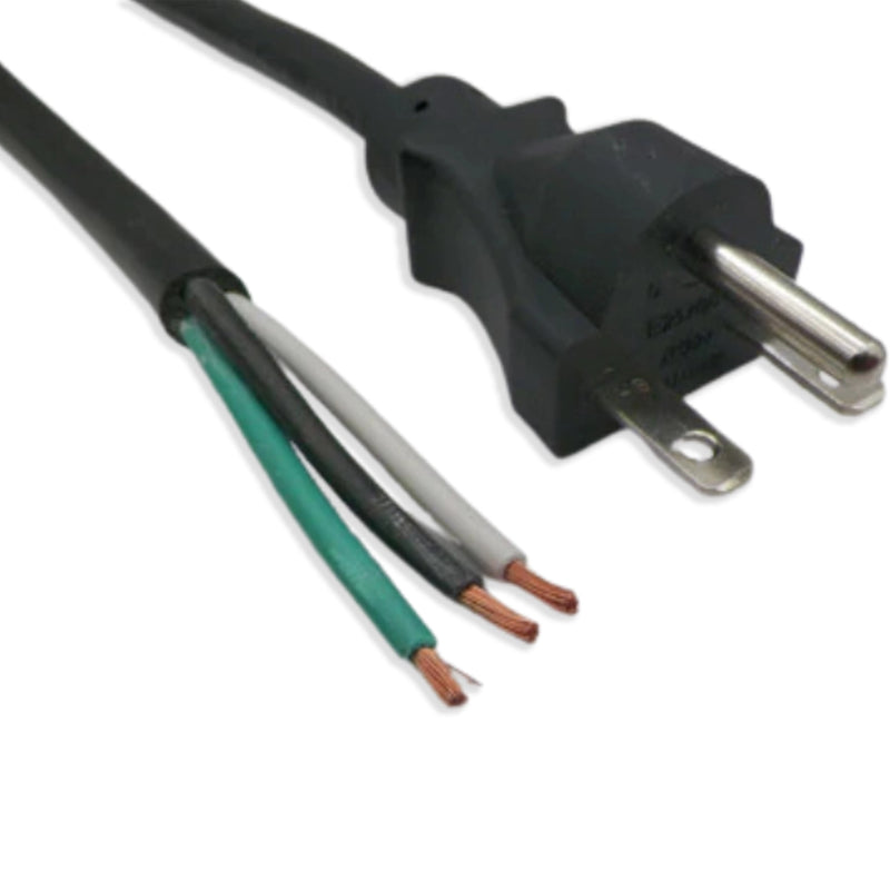 8FT NEMA 6-15P to ROJ 2IN Strip 5/8IN Power Cord 16/3 SJTW NA