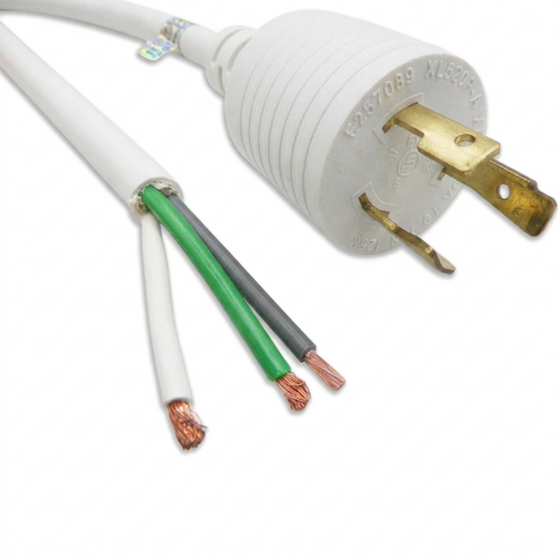 13FT NEMA L5-20P to ROJ 5IN Strip 1/2IN Heavy Duty Power Cord 12/3 SJTW White NA