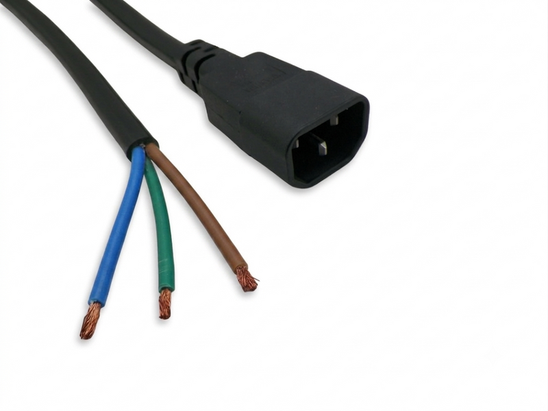3FT 7IN IEC-320 C-14 to ROJ 2" Strip 1/4" Computer Power Cord 14/3 SJTOW CEE