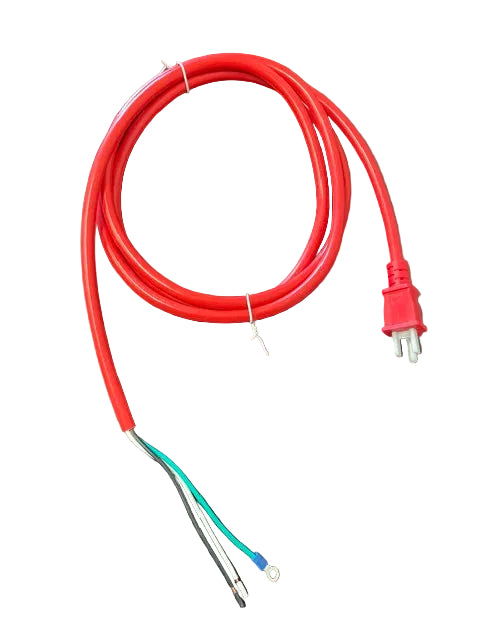 8FT 6IN  Nema 5-15P to ROJ 5.375"IN Strip and Terminals Red Power Cord 16/3 STOW NA