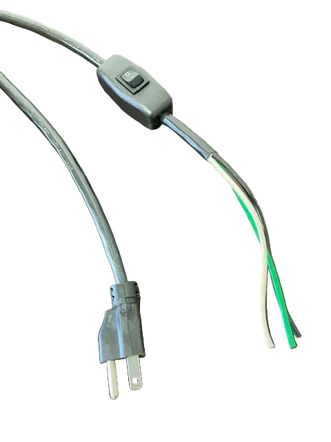 6FT 6IN Nema 5-15P to ROJ 5IN Power Cord 16/3 SJTW with a Rocker Switch