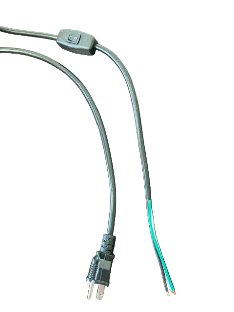 26FT 6IN Nema 5-15P to ROJ 4 1/2IN Strip 3/16" Power Cord 16/3 SJTOW with a Rocker Switch