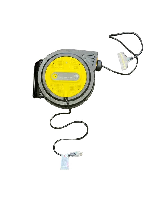 Retractable Cord Reel 80ft Nema 5-15P to Nema 5-15TT Fan Style Lighted Extension Cord 14/3 SJTW NA 15A 125V