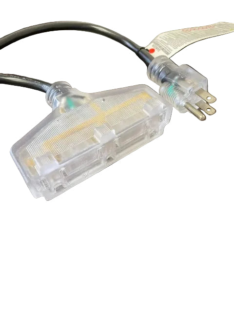 Retractable Cord Reel 80ft Nema 5-15P to Nema 5-15TT Fan Style Lighted Extension Cord 14/3 SJTW NA 15A 125V