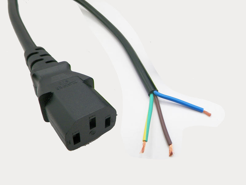 3FT ROJ 2" to IEC-320 C-13 Computer Power Cord HO5VV-F31.0mm2
