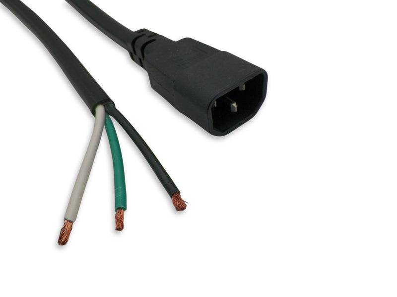 8FT IEC-320 C-14 to ROJ 2" Strip 5/8" Computer Power Cord 14/3 SJTOW