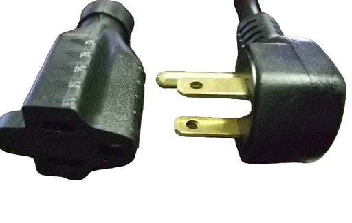 1FT NEMA 5-15P Right Angle to Nema 5-15R Extension Cord 18/3 SJTOW
