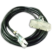 25FT Nema 5-15P to Nema 5-15TT Fan Style Black Lighted Extension Cord 12/3 SJTW NA 20A 125V
