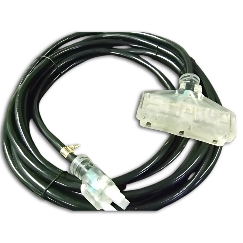 15ft Nema 5-15P to Nema 5-15TT Fan Style Lighted Extension Cord 14/3 SJTW NA 18a125v