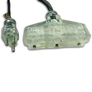 25FT Nema 5-15P to Nema 5-15TT Fan Style Black Lighted Extension Cord 12/3 SJTW NA 20A 125V