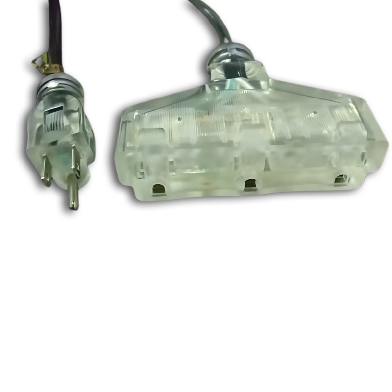 50FT Nema 5-15P to Nema 5-15TT Fan Style Black Lighted Extension Cord 10/3 SJEOW NA 30A 125V