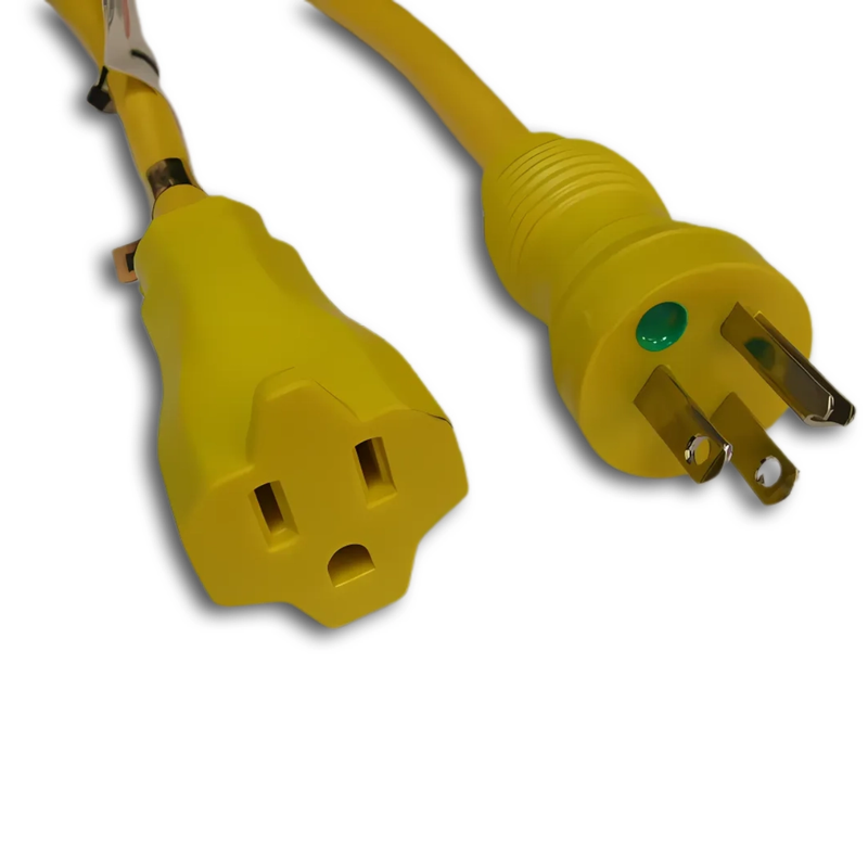 25FT NEMA 5-15PH to NEMA 5-15R Yellow Extension Cord 12/3 SJTOW