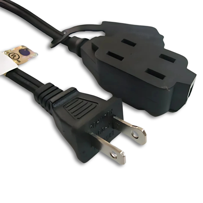 Power cord with molded plug, black