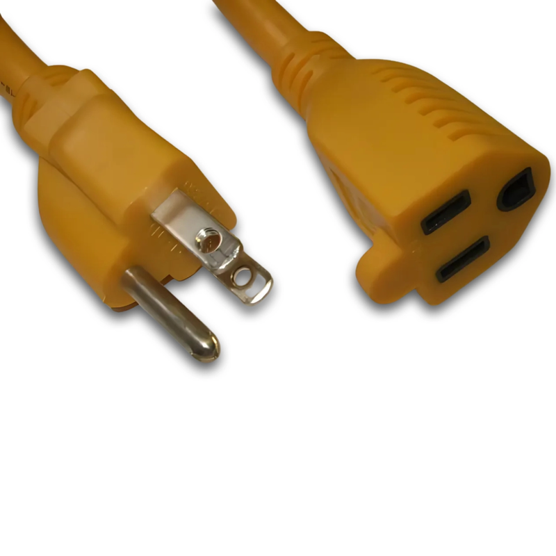 25FT Nema 5-15P to Nema 5-15R Yellow Extension Cord 12/3 SJTW NA 20A 125V