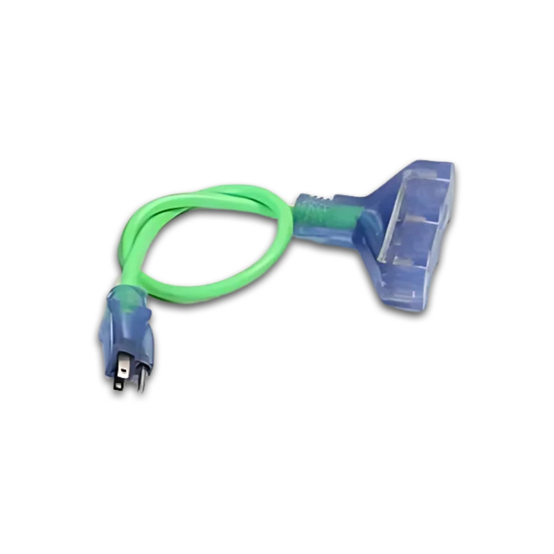 2FT 5-15P to 5-15TT Neon Fan Style Lighted Extension Cord 14/3 SJTW 15A 125V