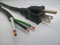 4FT NEMA 5-15P to ROJ 3IN Strip 3/8IN Power Cord