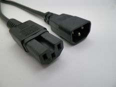 3FT IEC-320 C-14 to IEC-320 C-15 Computer Power Cord 18/3 SJTW NA 10A 250V