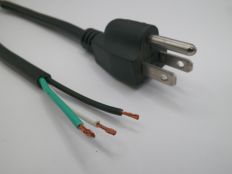 10FT Nema 5-15P to ROJ 2IN Strip 1/2IN Power Cord
