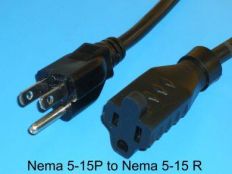 10FT Nema 5-15P to Neam 5-15R Extension Cord