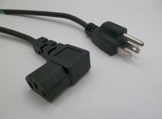 1FT 9IN Nema 5-15P to IEC-320 C-13LA Computer Power Cord