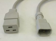 3FT IEC-320 C-14 to IEC-320 C-19 Gray Computer Power Cord