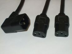 6FT IEC-320 C-14RA to IEC-320 C-13(x2) Computer Power Cord