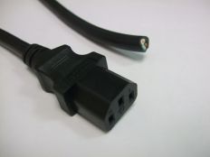 3FT Blunt Cut to IEC-320 C-13 Computer Power Cord 18/3 SJTW NA 10A 250V