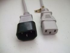 3FT IEC-320 C-14 to IEC-320 C-13 Gray Computer Power Cord 18/3 SVT NA