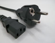 8FT 2IN European Straight Plug to IEC-320 C-13 International Computer Power Cord 1.0mm² H05VVf3g CEE Type C