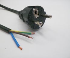 8FT 2IN European Straight Plug to ROJ 2IN Strip 1/4IN International Power Cord