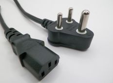 8FT 2IN India Plug to IEC-320 C-13 International Computer Power Cord 1.0mm² H03VVH CEE