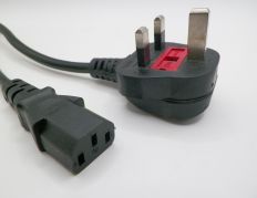 6FT UK Fuse Plug to C-13 Plug International Power Cord H05VVF3G 1.0mm2 CEE