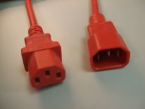 8FT IEC-320 C-14 to IEC-320 C-13 Red Computer Power Cord